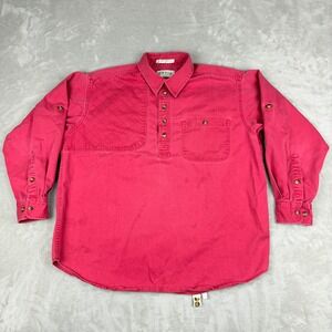 VTG Orvis Shooting Shirt Pullover Mens XL Red Quilted Shoulder Field Hunting